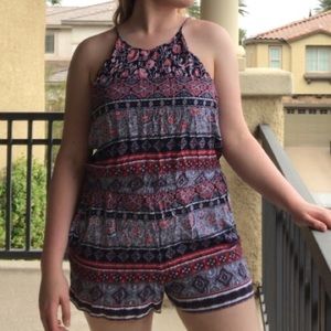 Loft Pink Patterned Romper